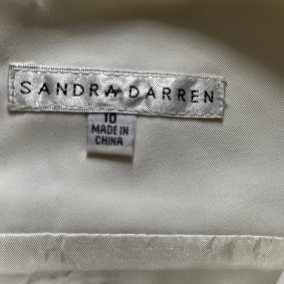 Off white knee length dress with black piping in size 10. Never been worn. - Picture 3 of 6